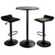 Obsidian 3pc Pub Set&44; Table Ronde avec 2 Tabourets de Transport Aérien Tout Noir – image 1 sur 1