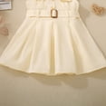 thumbnail image 6 of EnJoCho Toddler Girls Denim Jeans Dress Sleeveless Summer Casual Lapel Collar A-line Pleated Ruffl𝖾 Dress with Belt Toddler Summer Sleeveless 𝖲undress, 6 of 7