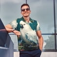 thumbnail image 4 of Balery Tropical Parrot Floral Artwork Camisa Polo de Hombre con Estampado, de Manga Corta y Tejido Medio, Camisa Tipo Golf Polo-4X-Large, 4 of 6