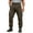 Coffee, variant on Mens Cargo Joggers Slim Fit Flex Work Pants with Belt Loops Elastic Waist Zipper Pockets Drawstring Waist