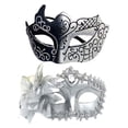 thumbnail image 3 of Máscaras de disfraz Fernando Cubierta de media cara 2 piezas Plata, 3 of 8