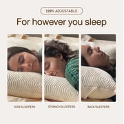 Coop Sleep Goods Adjustable Latex Pillow Queen, with Talalay Latex & Microfiber Fill, Naturally Cooling, Eco-Friendly, Medium Firm Pillow for Back, Stomach or Side Sleepers