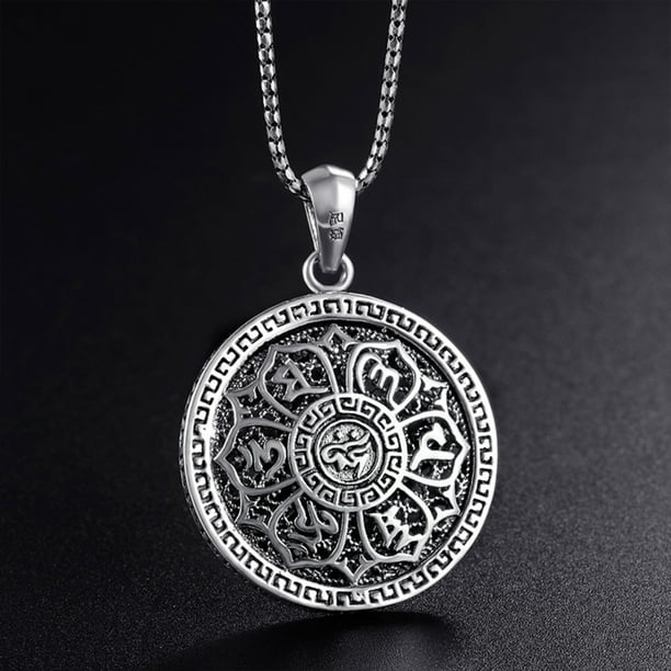 Om Mani Padmei Hum Pendant Necklace Auspicious Symbol of Good Fortune ...