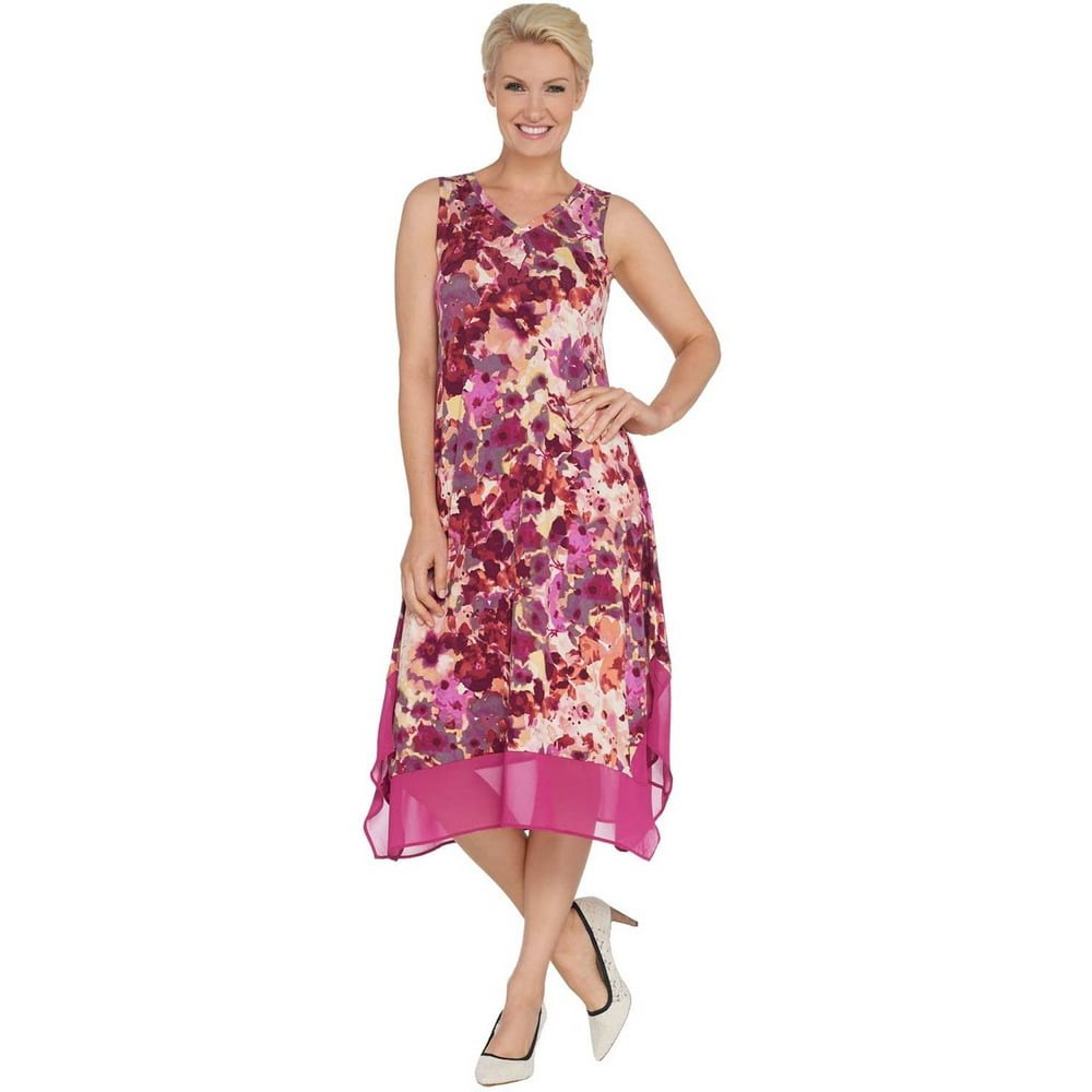 LOGO by Lori Goldstein LOGO by Lori Goldstein Womens Knit Chiffon