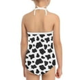 thumbnail image 3 of SEANATIVE Cow Print One Piece Swimwear for Girls Size 9-10 Years Elastic Kids Lace Up Bathing Suit Comfortable Kids Girls Swimsuit Tankini, 3 of 5