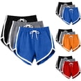 thumbnail image 2 of Yuanlook Women's 3 Pack Mix & Match Dolphin Shorts, Color Block Drawstring Waist Athletic Running Shorts for Gym Size S-3XL, 2 of 7