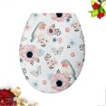 thumbnail image 3 of 1PC 18 Inches Thickening Printed Toilet Lid U-shaped Toilet Seat Cover Universal Plastic Toilet Lid Creative Patterns Toilet Seat Ring for Home Toilet, 3 of 3