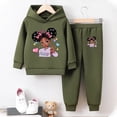 thumbnail image 2 of NIEWTR Girls 2PC Outfits Set Kids Spring Autumn Winter Hoodie Sweatshirts and Jogging Sweatpants Comfortable and Warm Set Cute Cartoon Print Two Piece Set 2Y 3Y 4Y 5Y 6Y 7Y 8Y, 2 of 4