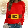 thumbnail image 2 of WEAIXIMIUNG Robe Chandail en Molleton Manches Courtes Femme Velours Chandail en Molleton de Noël Mignon Col Rond Chandail avec Imprimé Mode Vacances Sans Capuche, 2 of 6