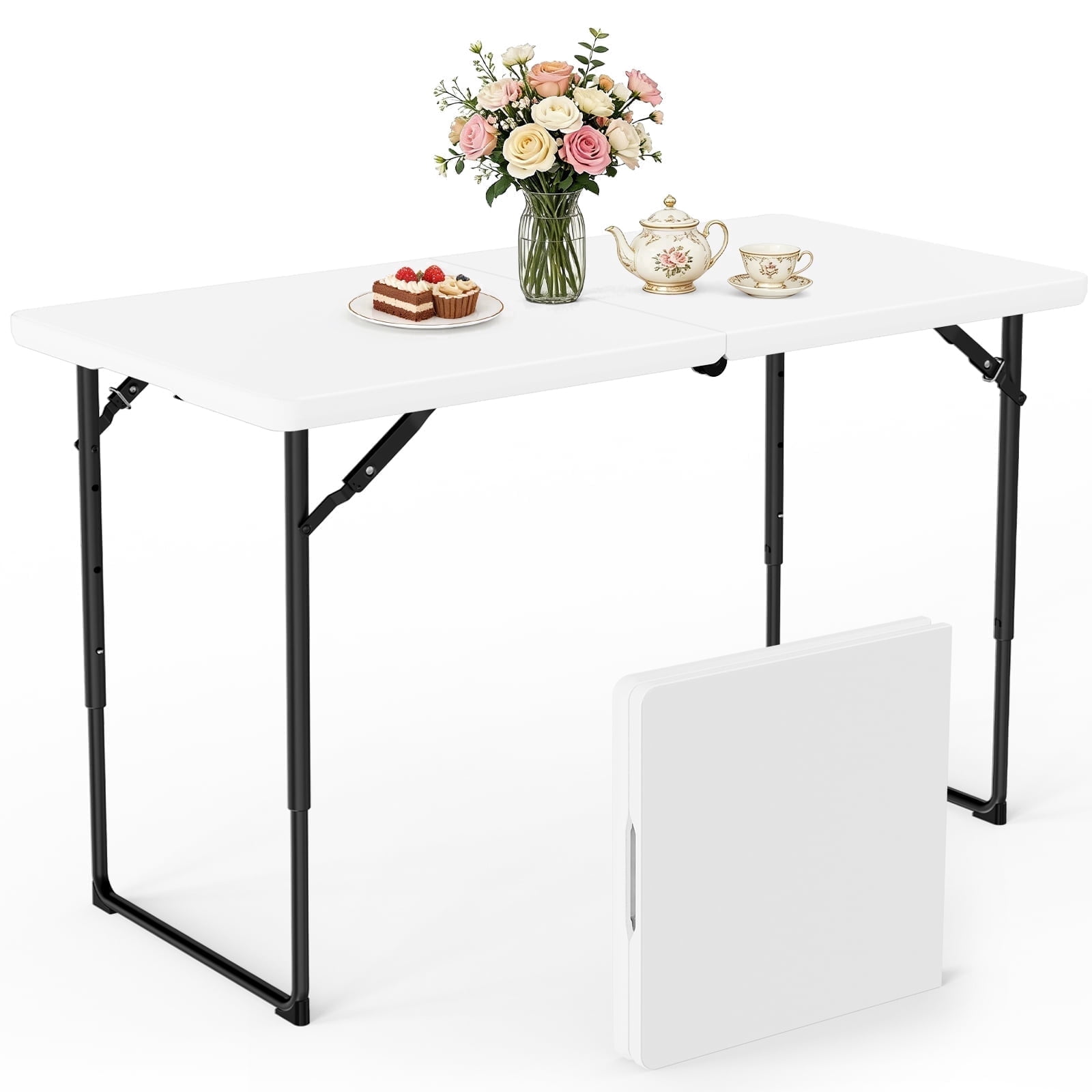 edx Folding Table, Outdoor Indoor Heavy Duty Portable with