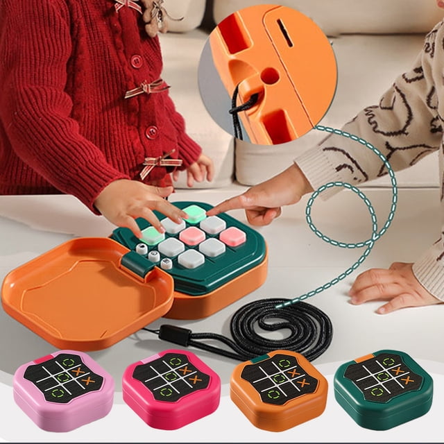 Cagogo under $5 4Pcs AI Tic Tac Toe Game, AI Tic Tac Toe Console,Childrens Intelligent Strategy Game, Interactive Puzzle Board Game forKids, Electronic EducationalToy