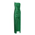 thumbnail image 6 of Sngxgn Women Full Slips Sexy Chemise V Neck Straight Dress(Green,S), 6 of 6