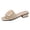 Gold, variant on Womens Buckles Crochet Woven Dressy Slip on Sandals Ladies Fashion Casual Square Toe Chunky Block Low Heels Open Back Slides Metallic Glitter Summer Dress Mules Slippers Black Size 8.5