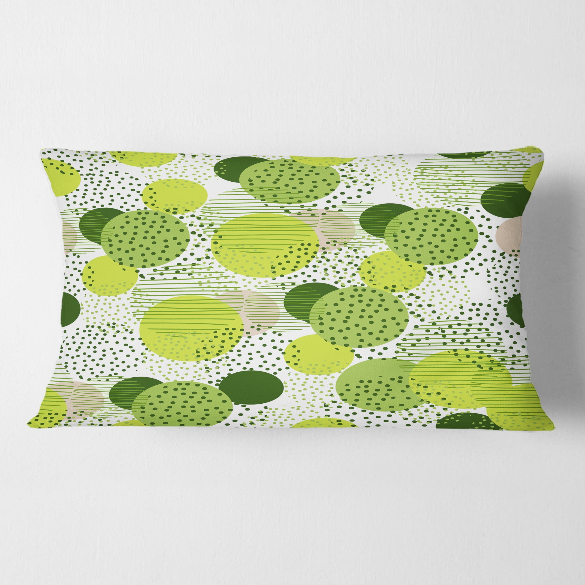 Designart Circular Abstract Retro Geometric X' Mid-Century Modern Throw Pillow - 12x20