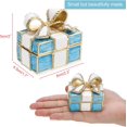 thumbnail image 2 of ABPETE Mini Trinket Box, Bow-knot Gift Box Style Keepsake Box Vintage Metal Enameled Hinged Decorative Box Ring Earrings Jewelry Organizer Gift Box for Women Girls, Blue, 2 of 17