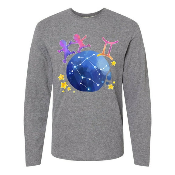 Inktastic Gemini Constellation Zodiac Sign Illustration Long Sleeve T-Shirt