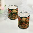thumbnail image 2 of Yayeee 2 Pack Qtip Holder Bathroom Cotton Swab Canister with Lid Clear Dispenser Set, Floral Mushroom, 2 of 6