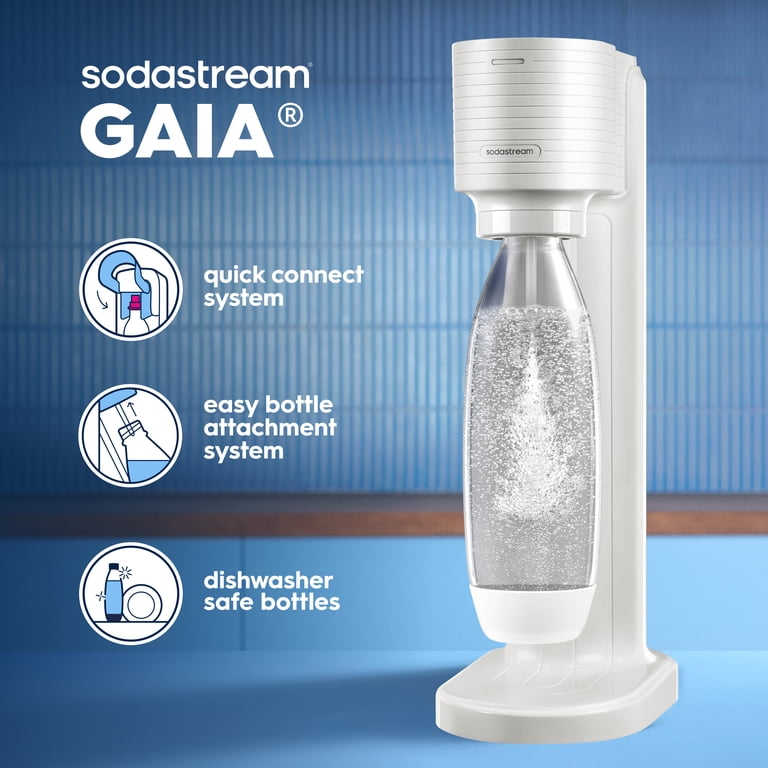 SodaStream Gaia Sparkling Water Maker, White, Includes CO2