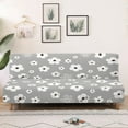 thumbnail image 3 of Xoenoiee Futon Cover Armless Sofa Covers Sofa Bed Covers Stretch Futon Couch Cover Sofa Slipcover Washable Furniture Protector, Daisy Flower Gray, 3 of 8