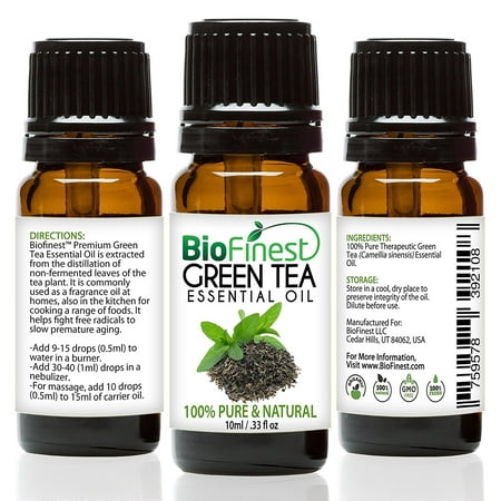 BioFinest Green Tea Oil - 100% Pure Green Tea Essential Oil - Premium Organic - Therapeutic Grade - Best For Aromatherapy - Boost Fat Burning - Anti-oxidant - FREE E-Book (Best Oil Additive For Burning Oil)