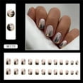 thumbnail image 2 of Fofosbeauty 24pcs Press on False Nails, Square Fake Acrylic Nails, Square Lonely Shadow in Ink, 2 of 8