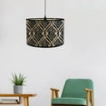 thumbnail image 4 of Bamboo Lamp Shade, Kvago Vintage Drum Lampshade, E27 Chandelier Lamp Cover Replacement Light Accessory for Pendant Floor Tables Lamps  (11.81 x 11.81 x 7.87 in, Style B), 4 of 8