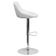 thumbnail image 2 of Contemporary White Vinyl Bucket Seat Adjustable Height Barstool with Chrome Base, 2 of 6