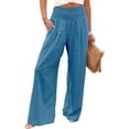 thumbnail image 1 of Pantalones casuales de mujer, estilo casual, algodón, hechos a mano, cintura media, 1 of 6