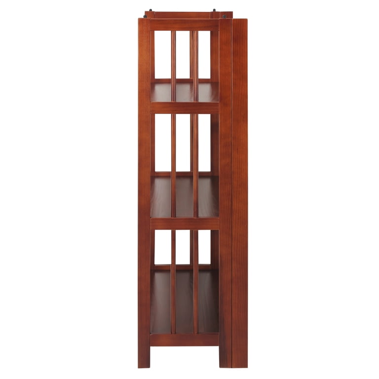 Casual Home 3-Shelf Folding Stackable Bookcase, Walnut photo 3