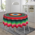 thumbnail image 4 of Mexican Blanket Serape Mantel Mexicano Colorful Waterproof Picnic Round Table Cloth Cover Decorations Fabric 60 Inch Circular Tablecloth for 20-47 Inch Home Dining Room Kitchen, 4 of 6