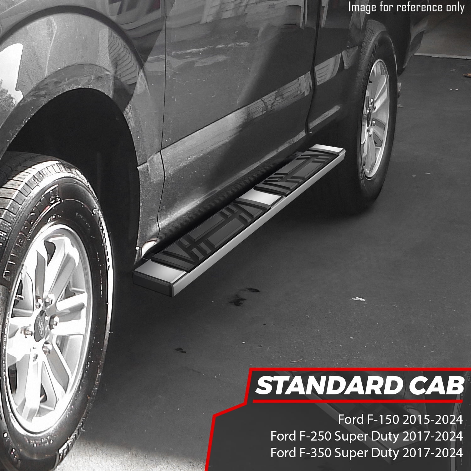 DNA Motoring 6.5" Side Step Nerf Bars Running Boards for 2015-2024 F150-F350 Super Duty Regular Cab