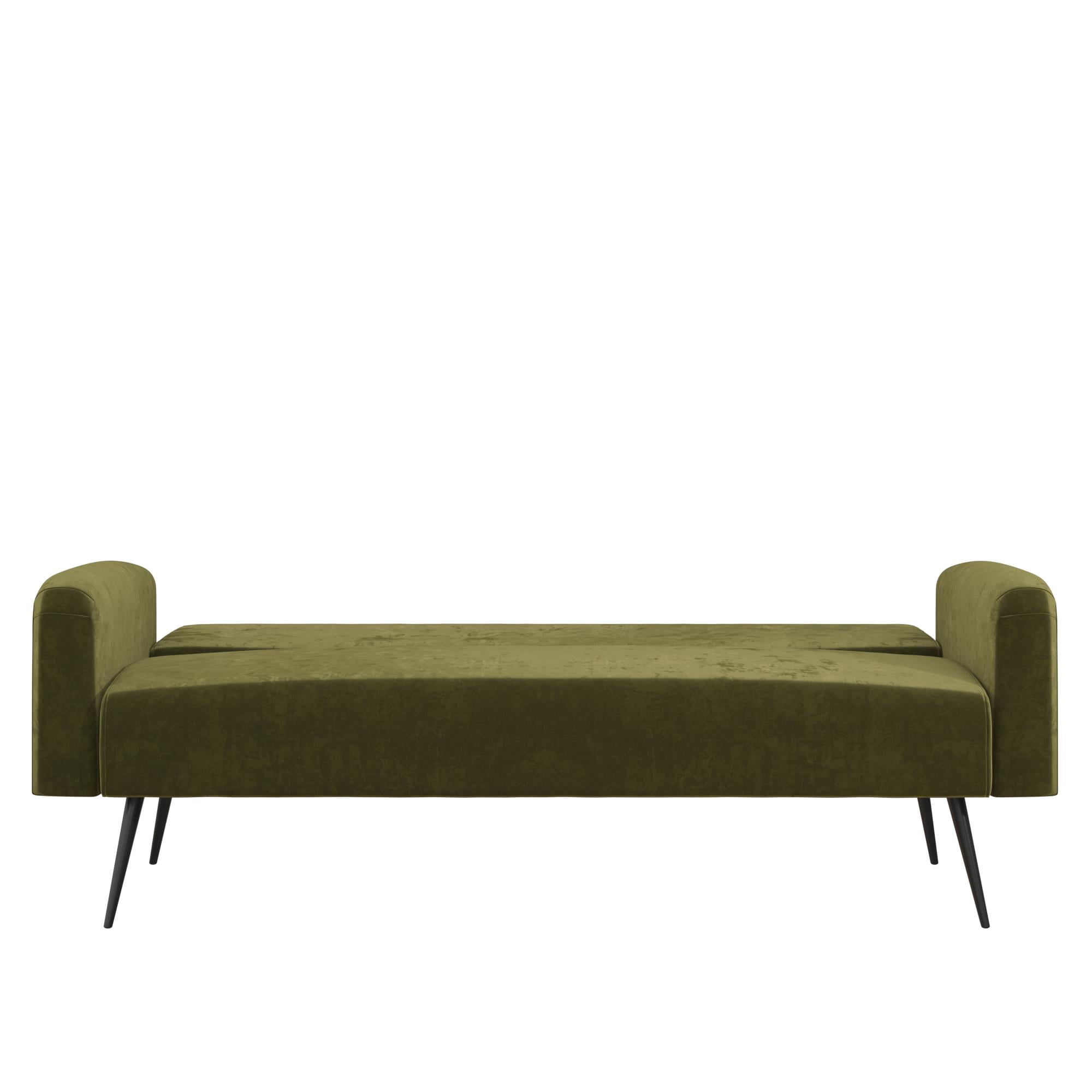 Z by Novogratz Stevie Futon, Convertible Sofa Bed Couch, Green Velvet