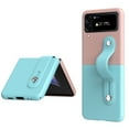 thumbnail image 1 of Nalacover Case for Samsung Galaxy Z Flip4 with Adjustable Wristband Kickstand, Rugged PC Premium PU Leather Hand Strap Slim Shockproof Cover for Samsung Galaxy Z Flip4 Women Girls,Pink +  Light Blue, 1 of 8