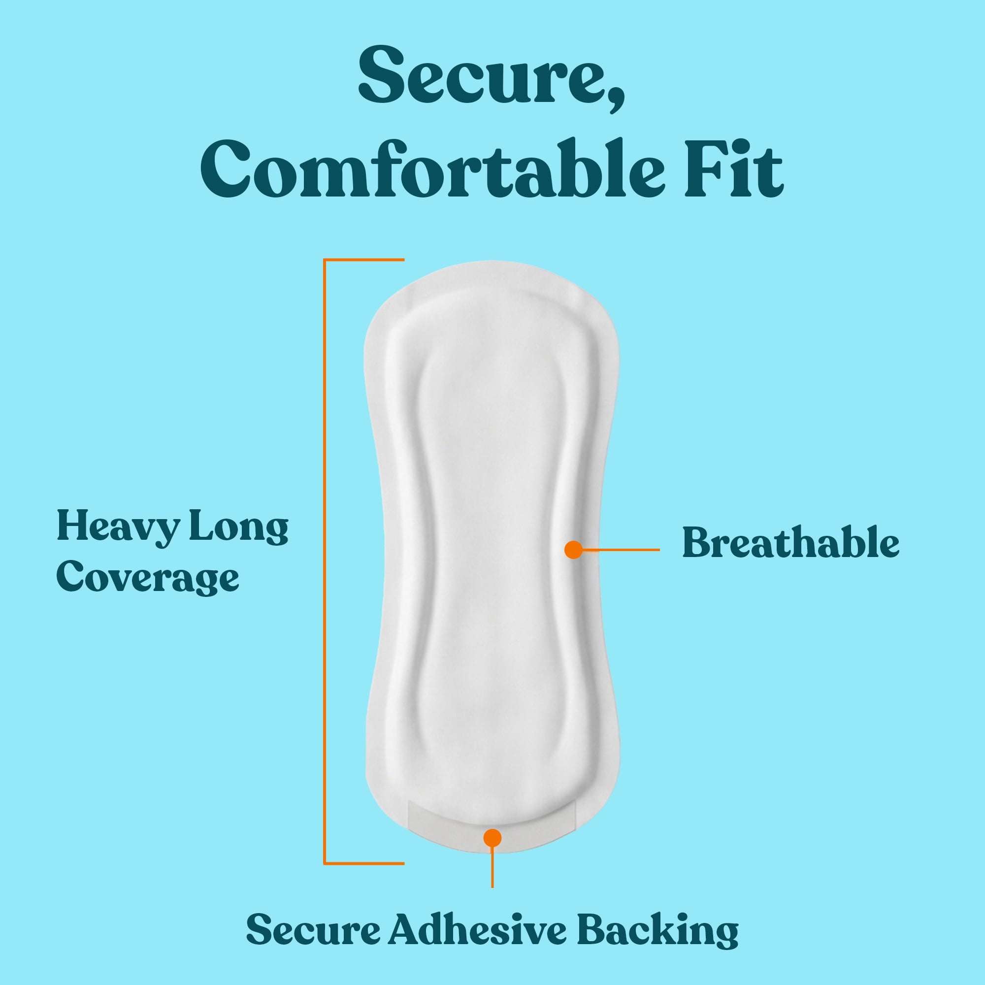 Snugwell Daily Pads for Bladder Leaks, Heavy Absorbency, 9.25 Inch, 180 Count