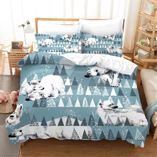 3D Oso Polar ?rboles Funda de edredón Set Ropa de cama Set Funda de edredón Fundas de almohada Sf15