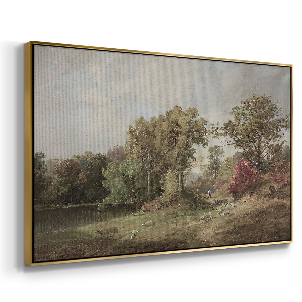 Vintage Landscape-CCCXXIII By Wexford Home Framed in Gold Wood Gallery Wrapped Canvas 25 in. x 37 in.