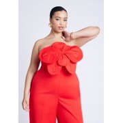 ELOQUII Women's Plus Size Flower Jumpsuit