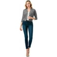 thumbnail image 3 of TheLovely Women's Plus Size 3/4 Sleeve Solid Open Front Cropped Bolero Shurug Light Cardigan, 3 of 5