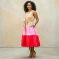 thumbnail image 2 of Womens Plus Size Tan Color Block Midi Tank Dress, 2 of 4
