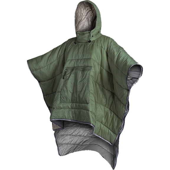 vlrwzc Winter Poncho Coat Wearable Hooded Blanket Outdoor Camping Warmth Small Quilt Water-resisitant Sleeping Bag Cloak Cape with Hat for Men Women