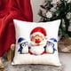 thumbnail image 1 of Funda de cojín de lino con estampado navideño | Funda de cojín cuadrada para sofá | Funda de cojín decorativa para sala de estar y cafetería, 1 of 5