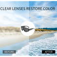 thumbnail image 3 of Flat Top Square Sunglasses For Men Women One Piece Shades Semi-Rimless Frame Sunglasses, 3 of 5
