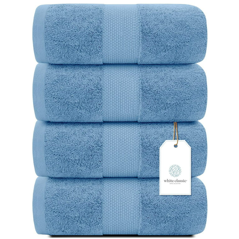 White Classic Luxury Cotton Washcloths - Large Hotel Spa Bathroom Face Towel