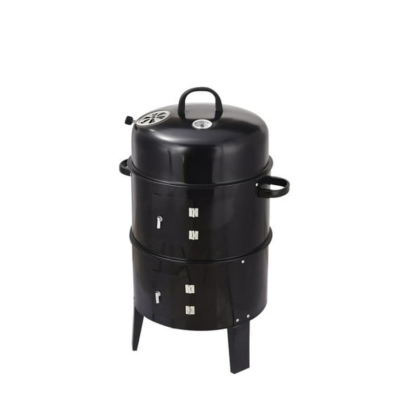 Charcoal Grill Brazier, Double Layer Outdoor Grill Stove - Smokeless BBQ Oven, Wood Fired 360° Even Heating, Oil Drip System for Tender Meat