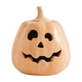 thumbnail image 2 of Halloween Handcrafted Jack-O'-Lantern with Lights, Pumpkin Tabletop Decor with String Lights Included for Mantel, Shelf, Console Table & Entryway, 2 of 7