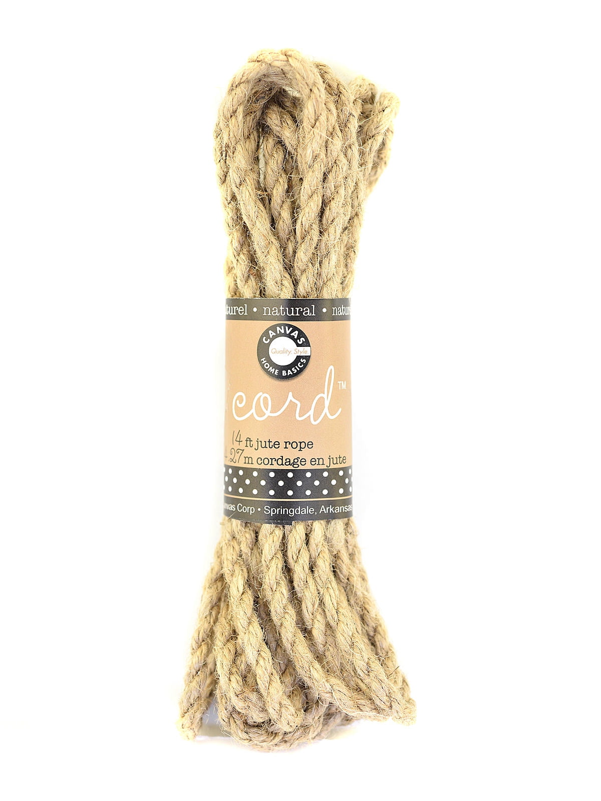 Cord Hanks jute rope, 14 ft., natural (pack of 6)