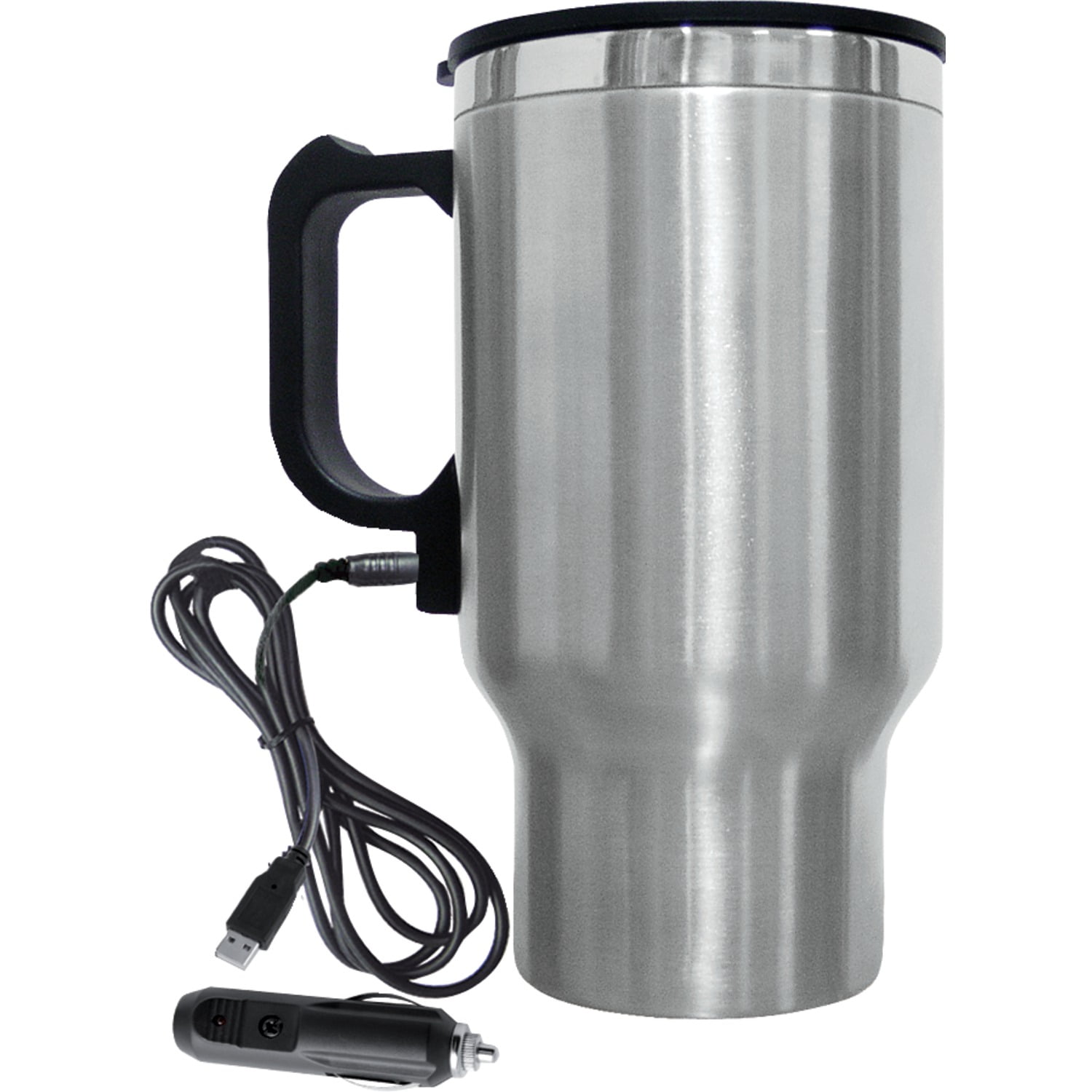 14ozCoffee Travel Mug Stainless Steel Black Plastic Liner Tumbler Travel Uniware 