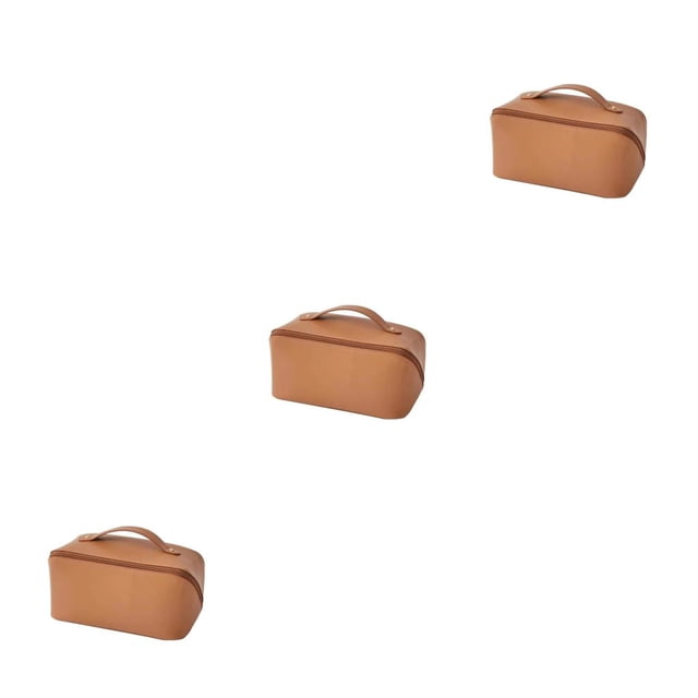 Advancent Bolsa de almacenamiento de cosméticos de cuero PU que lleva la bolsa de aseo de viaje contenedor de maquillaje bolsillo de con Type3 NO3