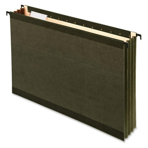 SureHook Hanging File Folders Legal Size - 4 Pack Green - Standard Pressboard Hanging Pockets 3.5" Expansion - for File Drawers & Desktop Filing Systems - PFX 09317