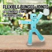 Zing StikBot Single Pack - يتضمن 1 StikBot - أرقام الحركة القابلة للتحصيل وملحقاتها ، Stop Motion Animation ، الأعمار 4 وما فوق ( Ice Blue )
